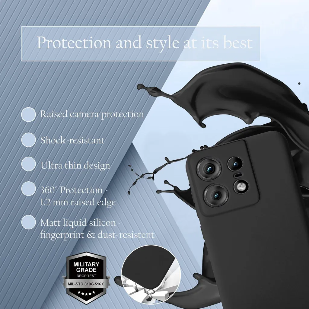 Custodia Cadorabo Frost Per Motorola Moto C Plus – Morbida TPU Sottile 1,2 Mm, Nero, Antiurto