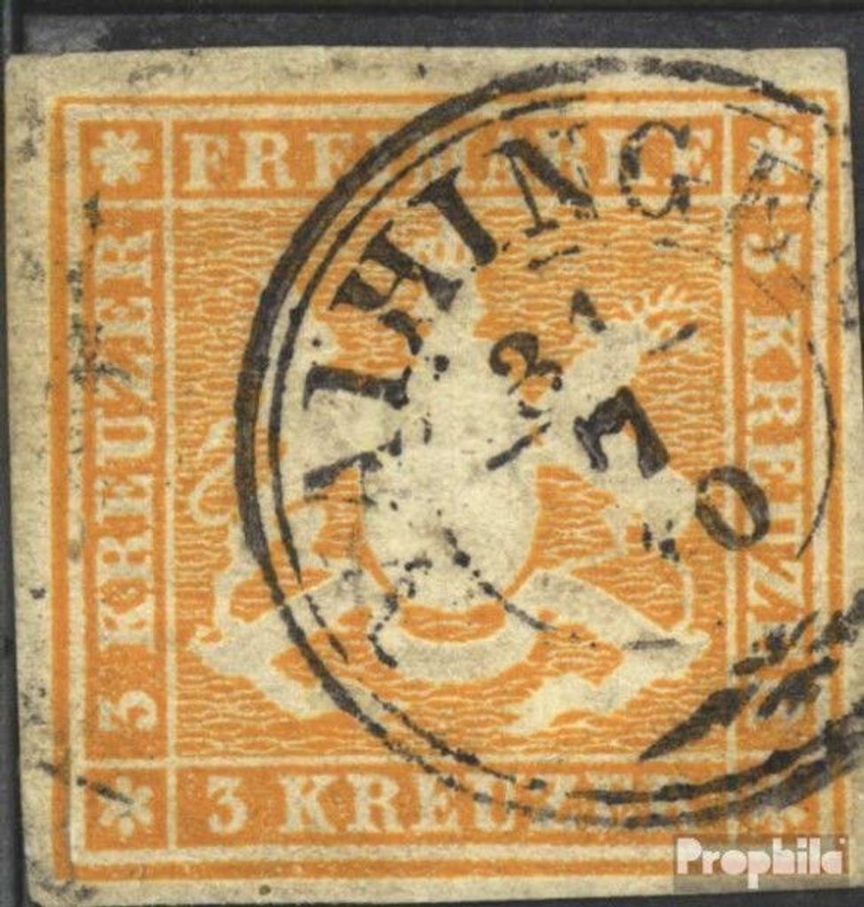 Briefmarken Württemberg 1859 Mi 12a fein (B-Qualität) gestempelt Wappen
