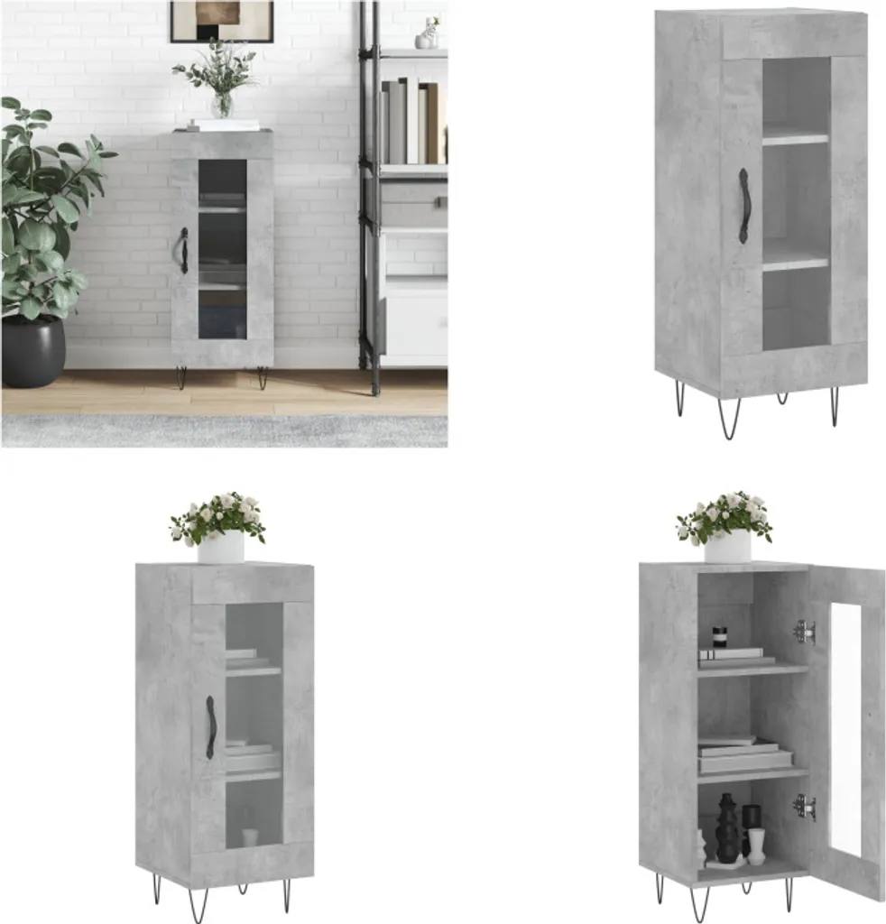 Mobiletto Grigio Cemento vidaXL 34,5x34x90 cm | Stile Urban Chic