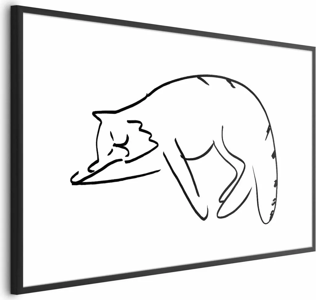 Poster Cat Dreams 90x60 cm con Cornice Nera - Arredo Casa Elegante