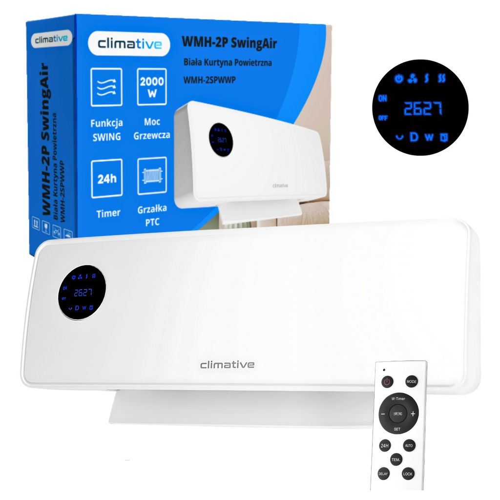 Kurtyna powietrzna Climative SwingAir 2000W grzejnik Zdjęcie produktu 