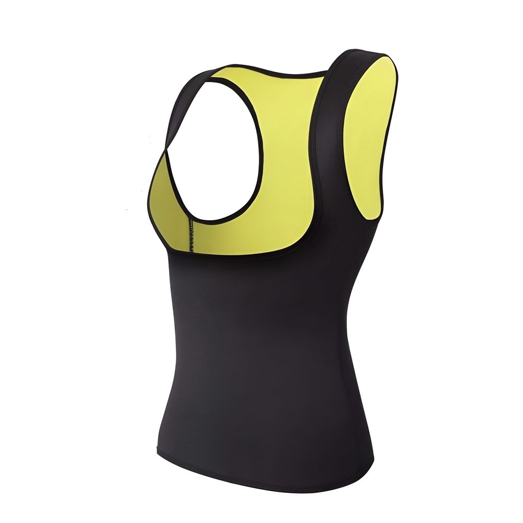 Damen schlank machendes Neopren-Tanktop - schwarz Größe L
