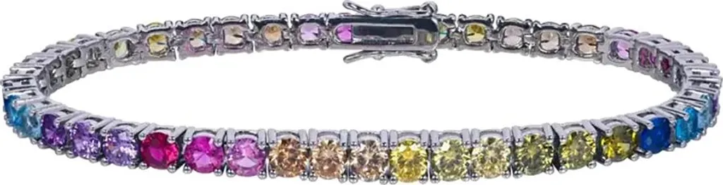 Bracciale Tennis Argento 925 Multicolor 20cm - Stile Classico Chic - 2