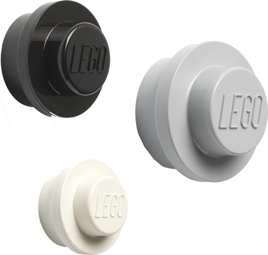 LEGO Garderobenhaken-Set WALL HANGER SET weiß/schwarz/grau