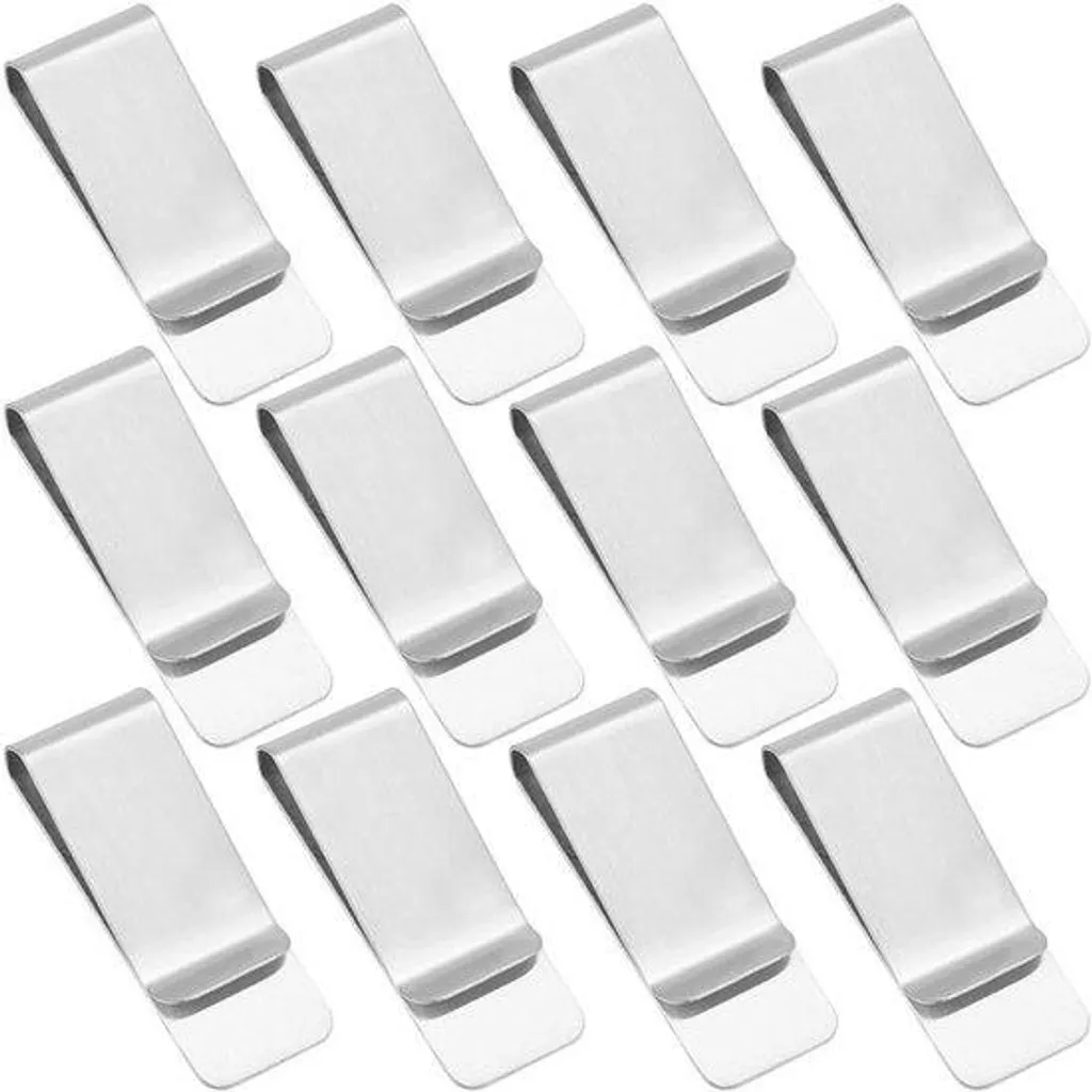 Organisateur de billets et cartes pour bureau, pince argentée format slim