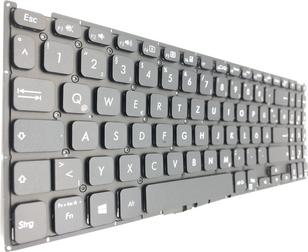 DEUTSCHE - Tastatur Keyboard Schwarz Ohne Rahmen kompatibel für Asus VivoBook 15 F512FA