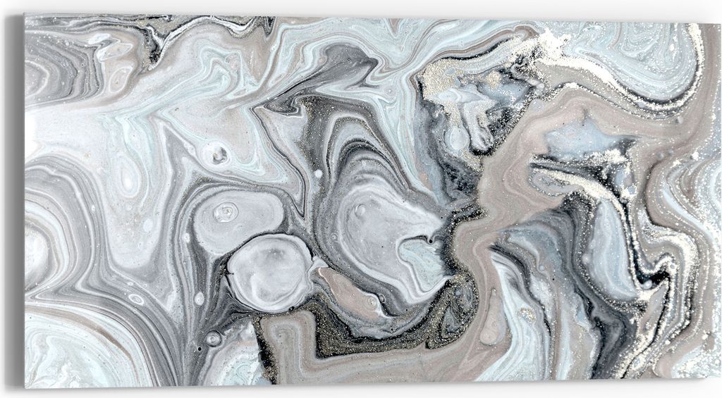DEQORI Glasbild Echtglas 60x30 cm 'Organische Eleganz' Wandbild Bild modern Deko