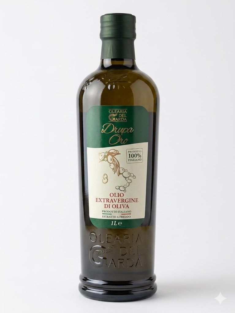 Drupa Oro Natives Olivenöl Extra 1L – 100% Italienisch, Kaltgepresst (Olearia del Garda)