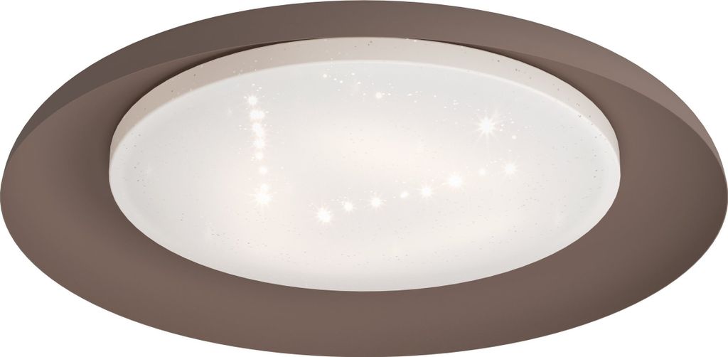 EGLO LED Deckenleuchte Penjamo, Kristalleffekt Deckenlampe aus Metall und Kunststoff, Wohnzimmerlampe in Mokka, Weiß, Schlafzimmerlampe, warmweiß