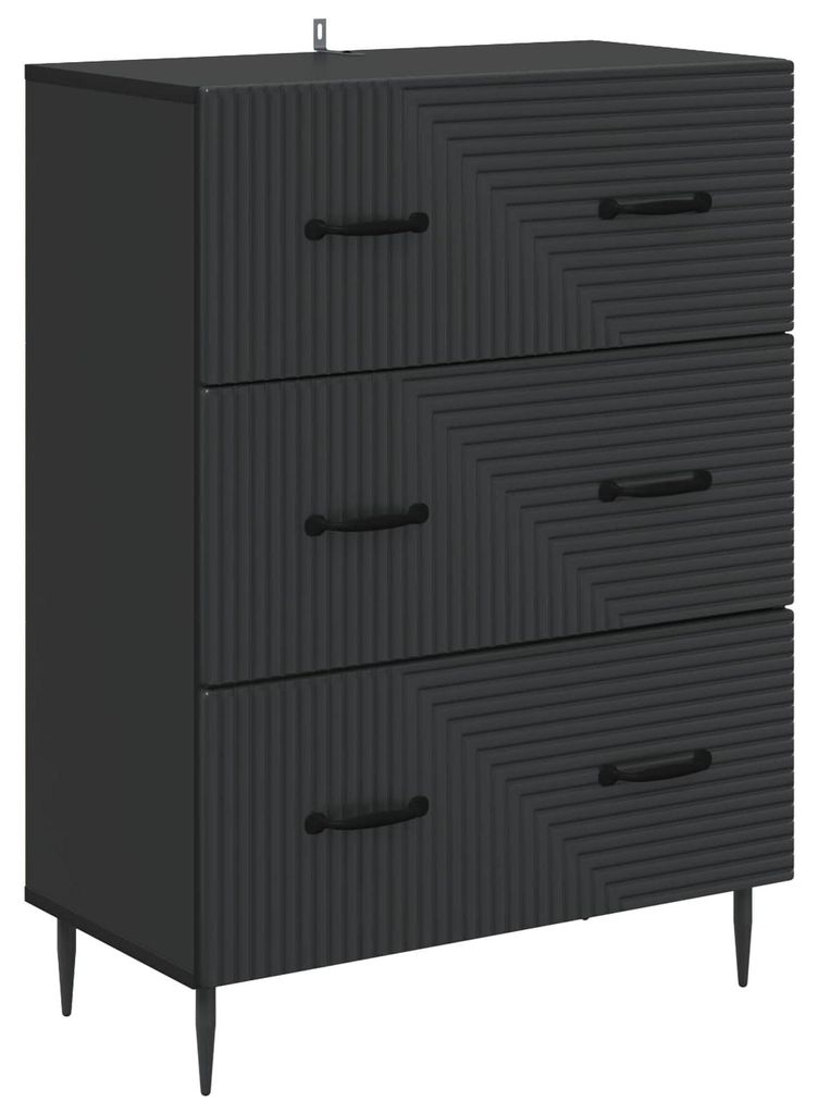 vidaXL Schubladenschrank Schwarz 66 x 34,5 x 89,5 cm Holzwerkstoff