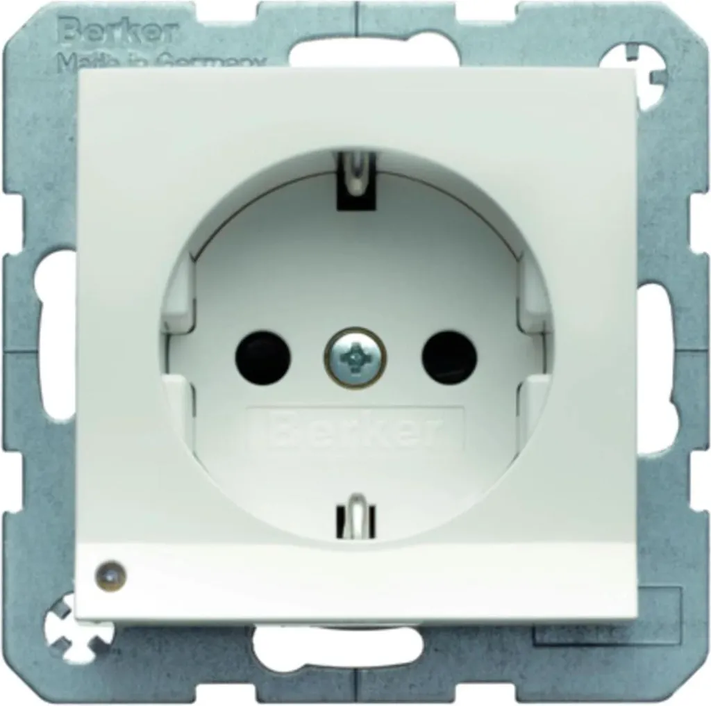 Prise électrique Berker S.1 pour montage encastré Blanc brillant IP20