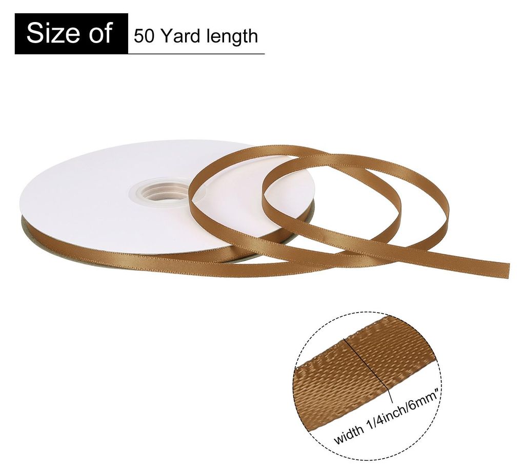 6 mm x 46 Meter Satinband, Doppelseitige Schleifenband Polyester Geschenkband fš¹r Deko Party Hochzeit Geburtstag Trauer Geschenkverpackung Band,...