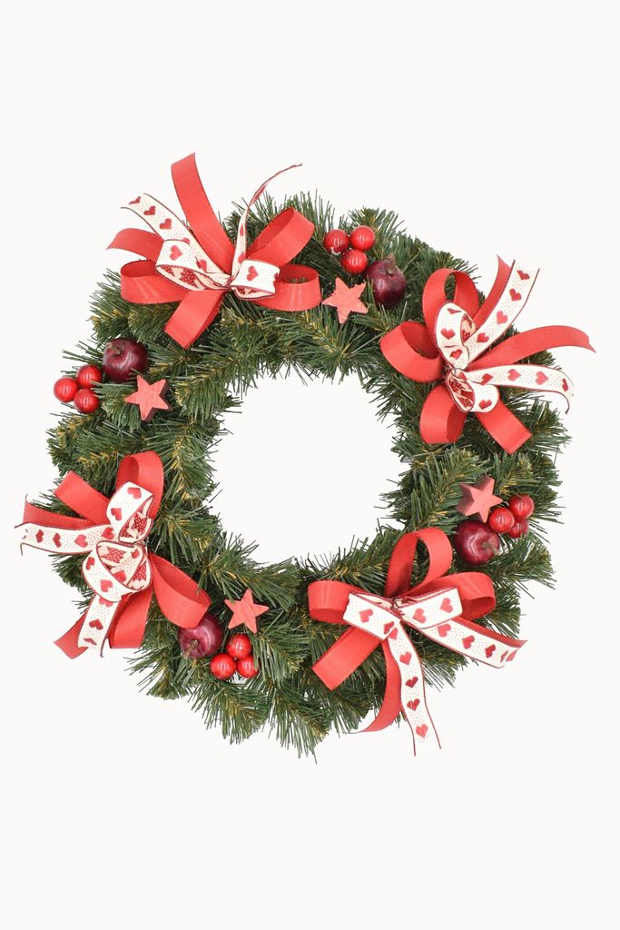 PINUS COMPANY | Adventskranz etno - 25 cm - Naturfarben - Handgefertigt - Weihnachtliche Dekoration