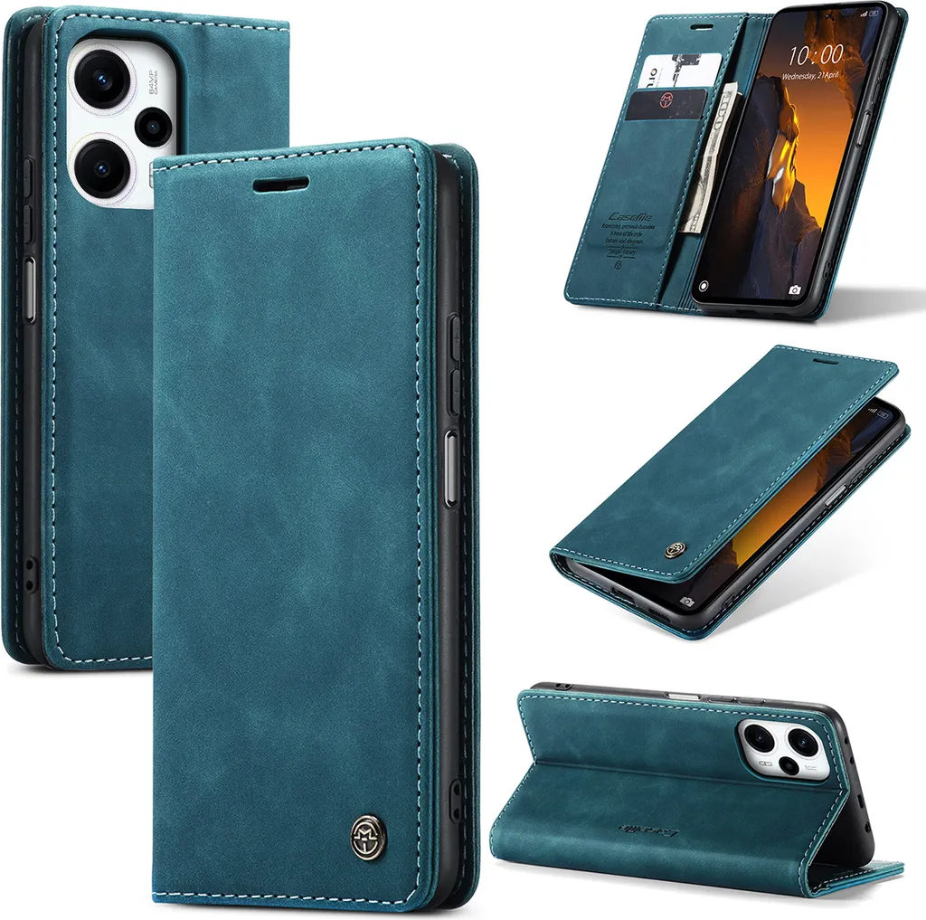 Cover Xiaomi Poco F5 5G Blu - Protezione Integrale in Pelle Sintetica