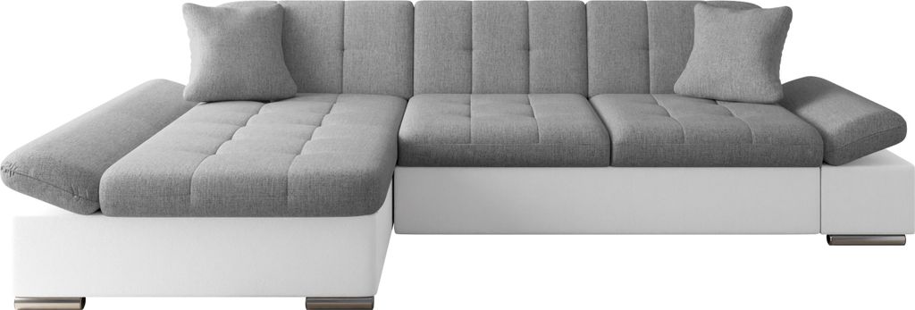MIRJAN24 Ecksofa Malwi mit Regulierbare Armlehnen Eckcouch mit Schlaffunktion und Bettkasten, L-Form Sofa vom Hersteller (Farbe: Soft 017 + Soul 17...