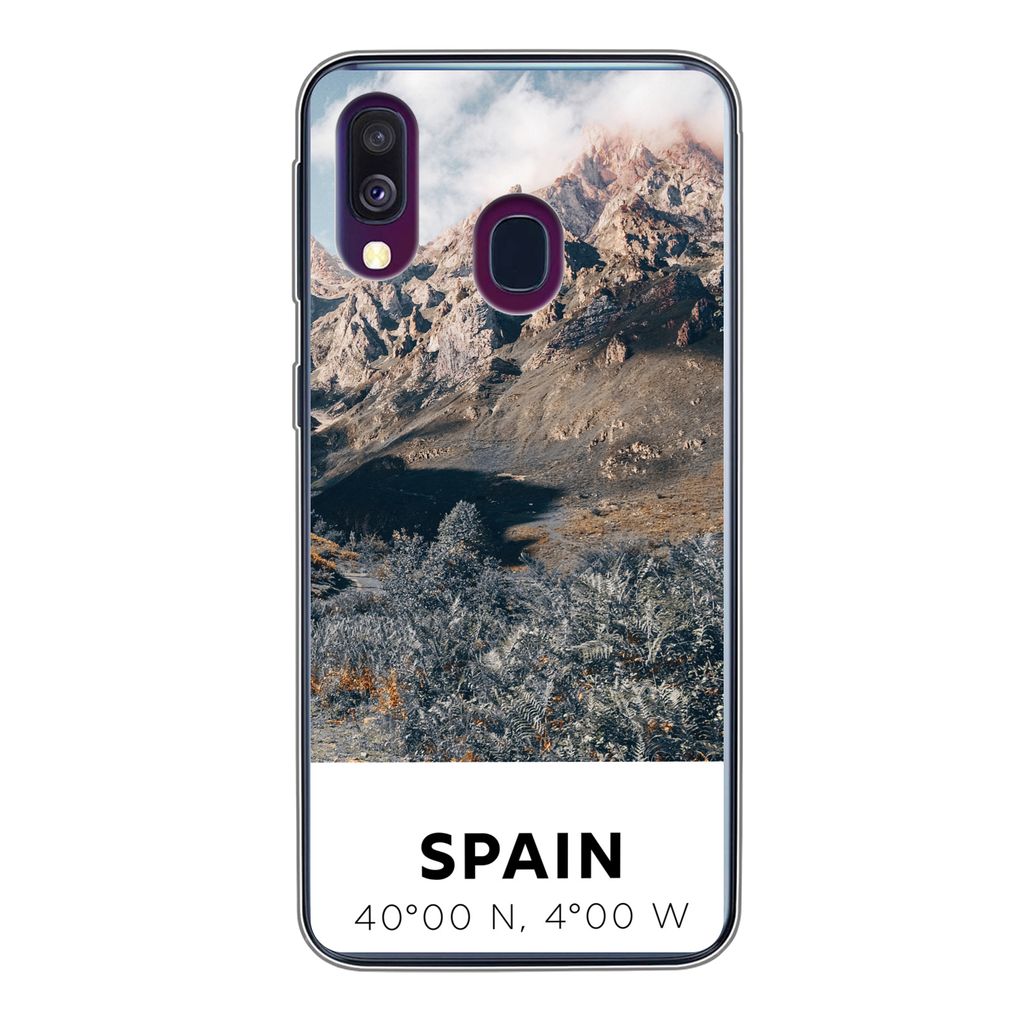 MuchoWow Handyhülle Schutzhülle Hülle für Samsung Galaxy A40 Spanien - Berge - Sommer Silikon Softcase Handy Hülle - Handy-Tasche