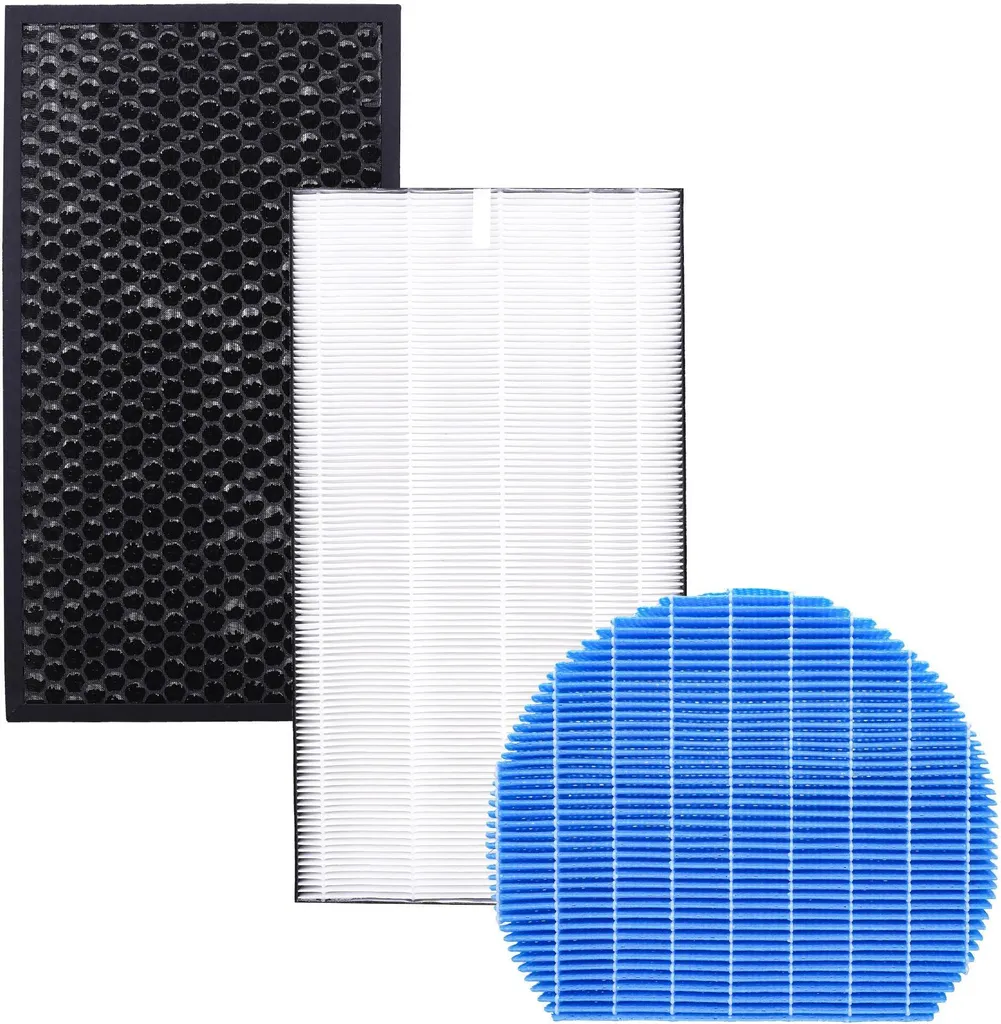 Set di filtri Sillar per il set di depuratori d'aria per Sharp, set di filtri di ricambio adatto a Sharp Kc-D60Eu - Hepa Fz-D60Hfe + carbone attivo Fz-D60Dfe + umidificazione Fz-A61Mfr - sostituisce