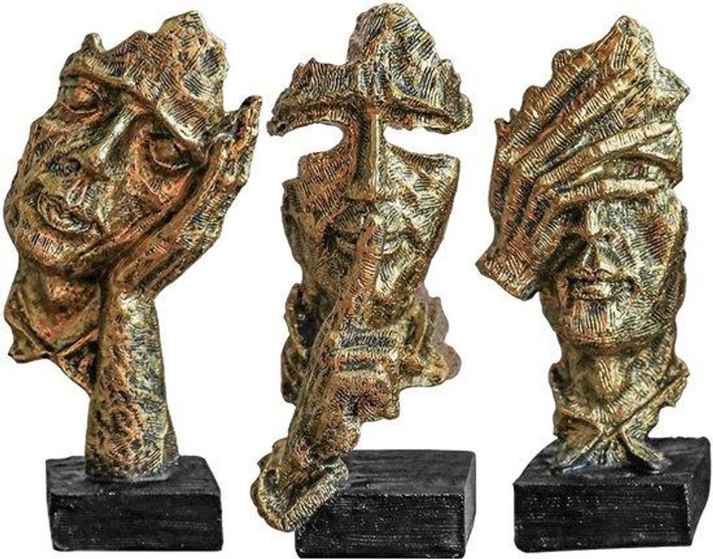 Moderne 3-delige kunstsculpturen-set, abstracte decoratieve figuren, moderne bureau- en woonaccessoires.