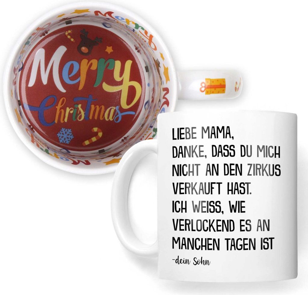 22Feels Weihnachtsgeschenk Mama Geschenk von Sohn Mutter Tasse Kaffeetasse Frauen Weihnachten