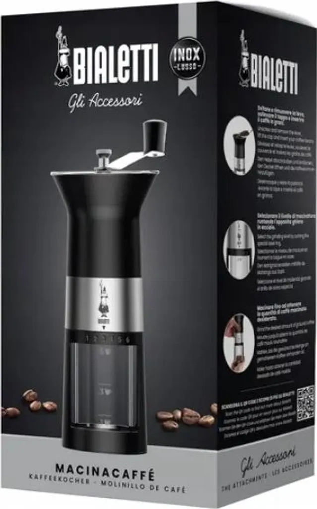 Bialetti MCPRO001 Moulin à café manuel noir : précision et design italien - 3