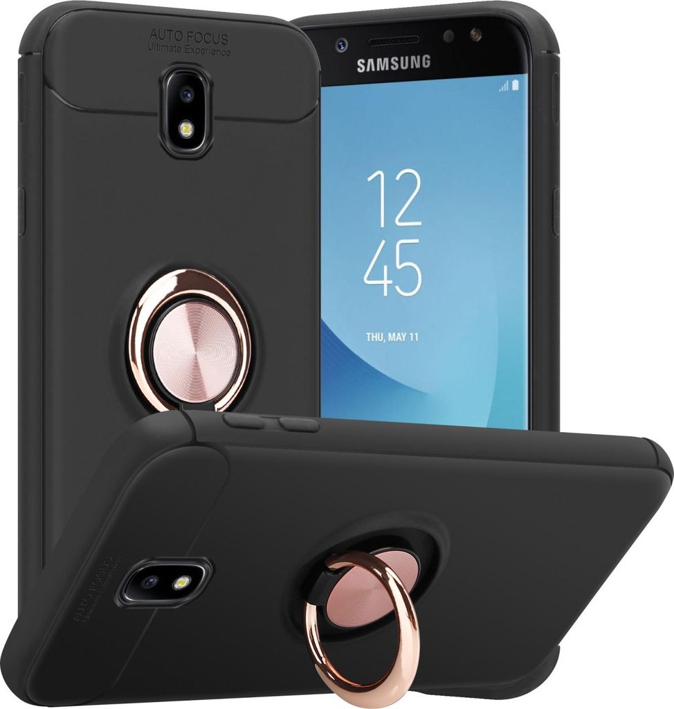 Cadorabo Schutzhülle für Samsung Galaxy J7 2017 Hülle in schwarz Handyhülle Etui Cover Case Silikon TPU