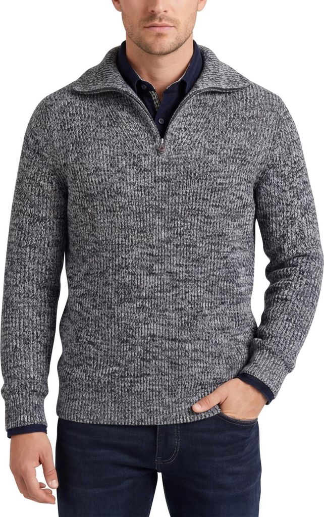 New Zealand Navy Pullover melierte Baumwolle