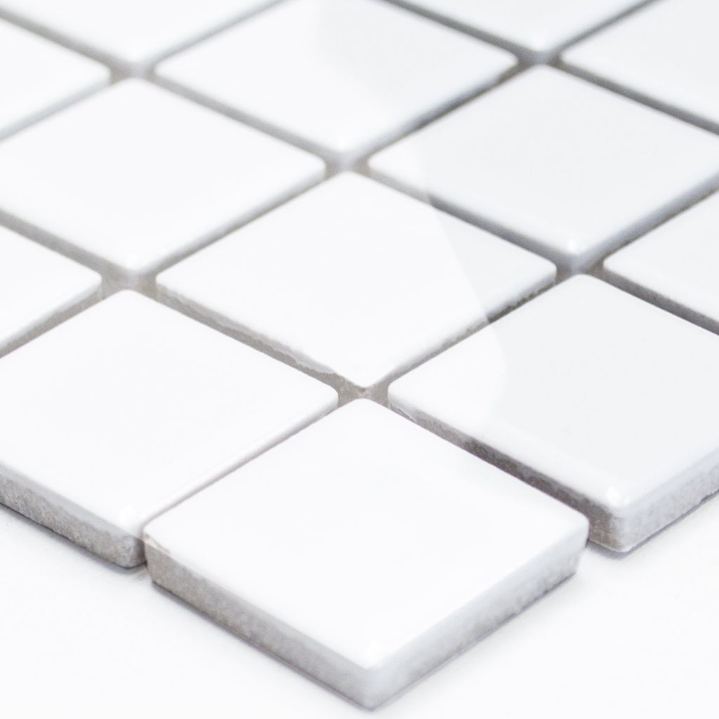 Mosaikfliesen Keramik Hakan Weiss Glänzend Produktbild 