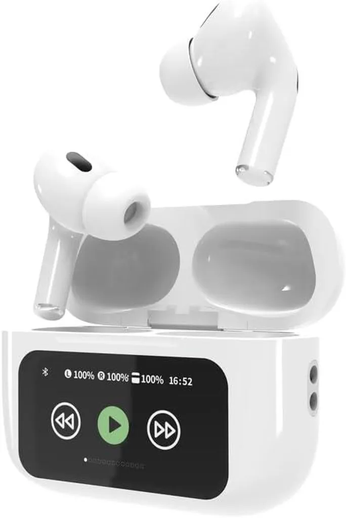 In-Ears mit LCD-Anzeige und Active Noise Cancelling, Kabellose Ohrhörer für Musik und Freisprechanrufe, kompatibel mit Smartphones, Tablets und mehr