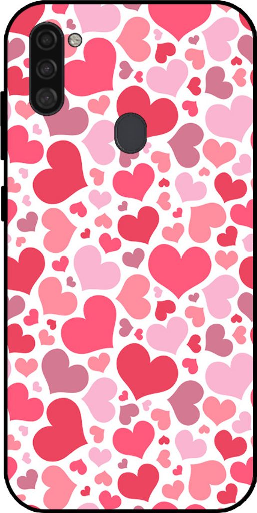 Smartphonica Telefon Fall geeignet für Samsung Galaxy A11 mit Herzen drucken - Herzen Design TPU Backcover Fall - Kinder Fall mit Herzen Design