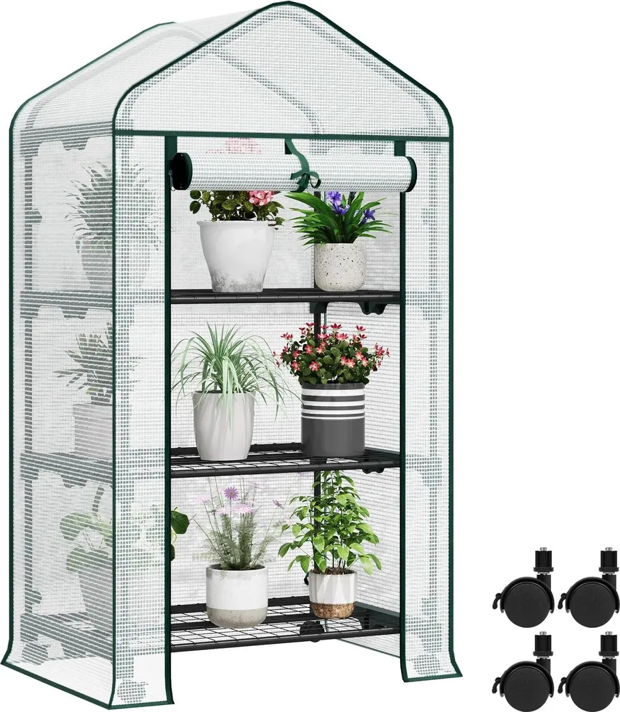 Mini Serra da Esterno 3 Livelli Bianca per Pomodori - Salva Orto 162cm