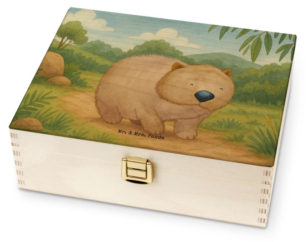 Mr. & Mrs. Panda Tee Box Wombat Design - Weiß - Geschenk, Spruch, Beutel Halter, Aufbewahrung, Teekästchen, Das Leben Ist schön, für Paare, Tee...