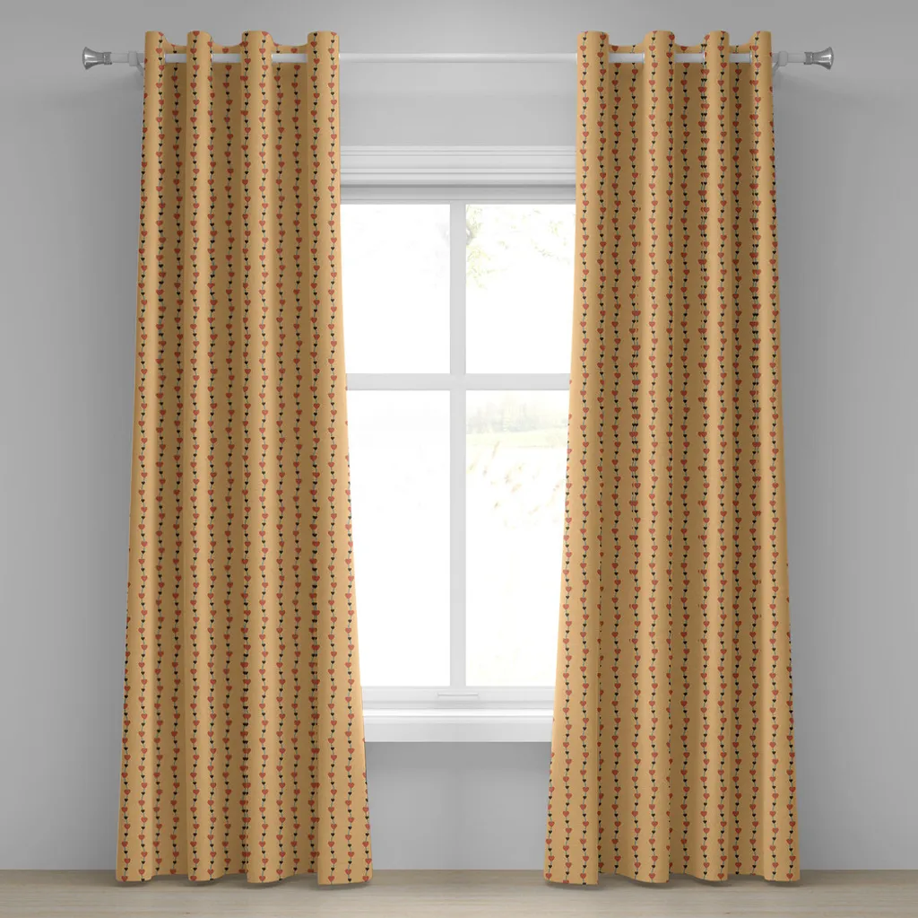 Tende Decorative 2 Pannelli ABAKUHAUS 280x245 Marrone Arancione