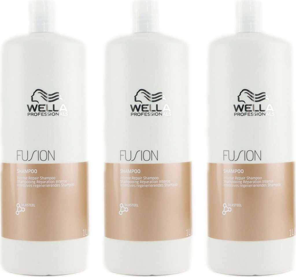 Wella Fusion Intense Repair 3 x 1000 ml Shampoo Set Produktbild 