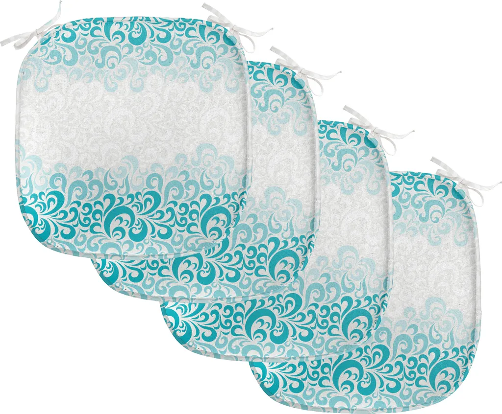 Coussin pour Siège de Cuisine Turquoise 40x40 cm, Lot de 4 Décoratifs