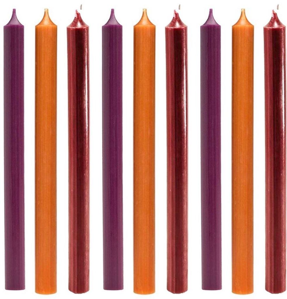 Set di 9 candele da tavola Cactula Luxe – Melanzana, Immagine del prodotto 