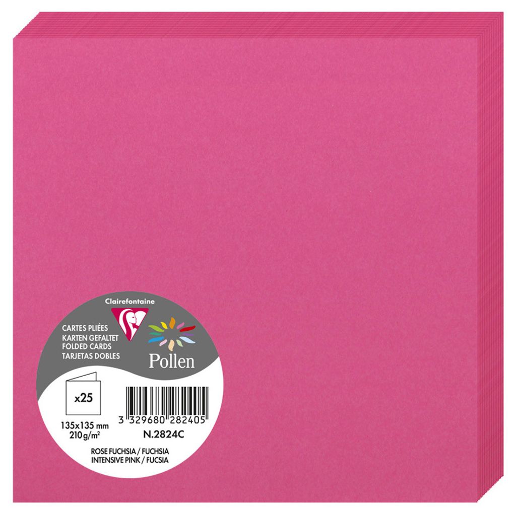 Clairefontaine 2824C, Standard-Grußkarte, Fuchsie, 210 g/m², 135 mm, 135 mm, Frankreich