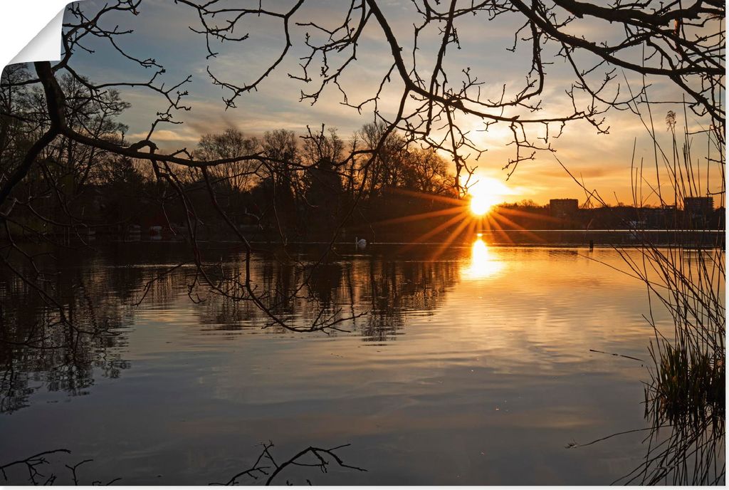 ARTland Poster Morgenzauber Wakenitz Lübeck Größe: 90x60 cm