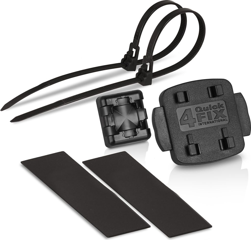 QuickMOUNT Fahrrad Bike Ersatz Lenker / Vorbau Halterung slim (wiederverschließbare Kabelbinder, Wicked Chili Schnellverschluss, Germany) schwarz