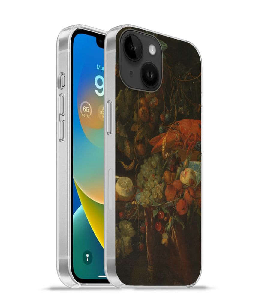 MuchoWow Handyhülle Schutzhülle Hülle für Apple iPhone 14 - Softcase Stilleben mit Obst und einem Hummer - Gemälde von Jan Davidsz. de Heem ...