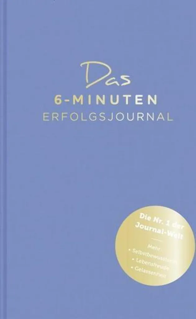 Journal de Gratitude 6 Minutes Bleu Moyen - Reliure Tissu et Guide Inclus