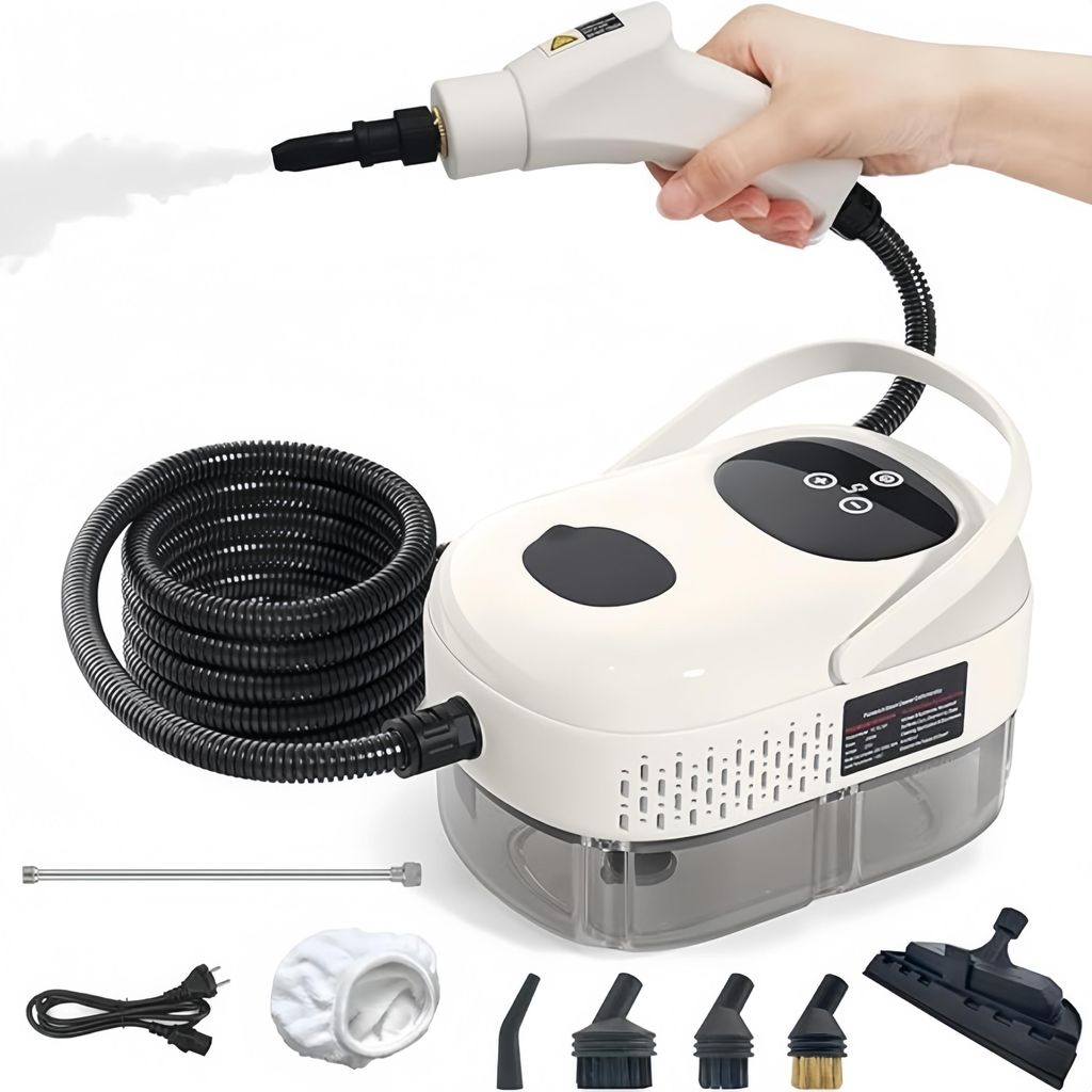 2500W Handdampfreiniger,6-stufig einstellbar,1100ML,15 Sekunden schnelles Aufheizen,Tragbarer Dampfreiniger mit13 Zubehörteile,für Zuhause Küche...