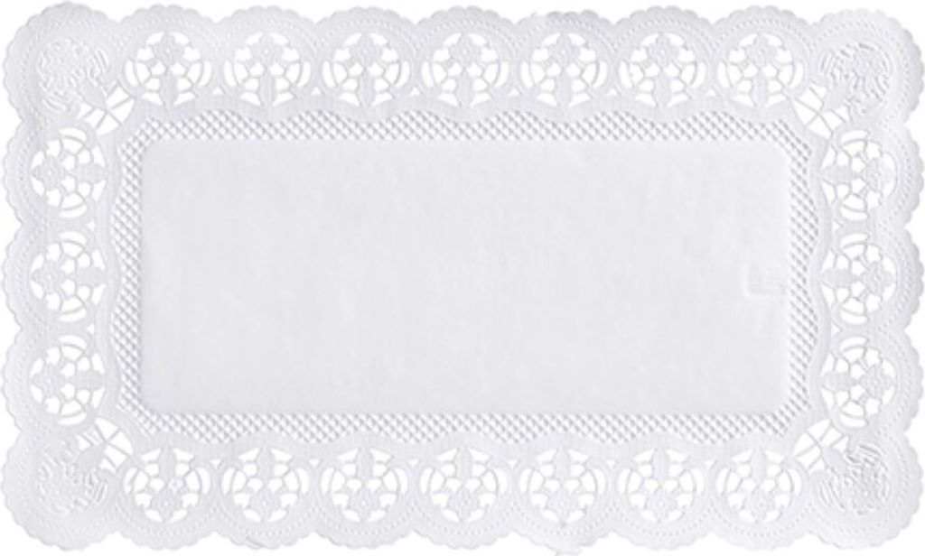 PAPSTAR Spitzenpapiere eckig 30x18 cm, weiß | Folienbeutel (100 Stück)