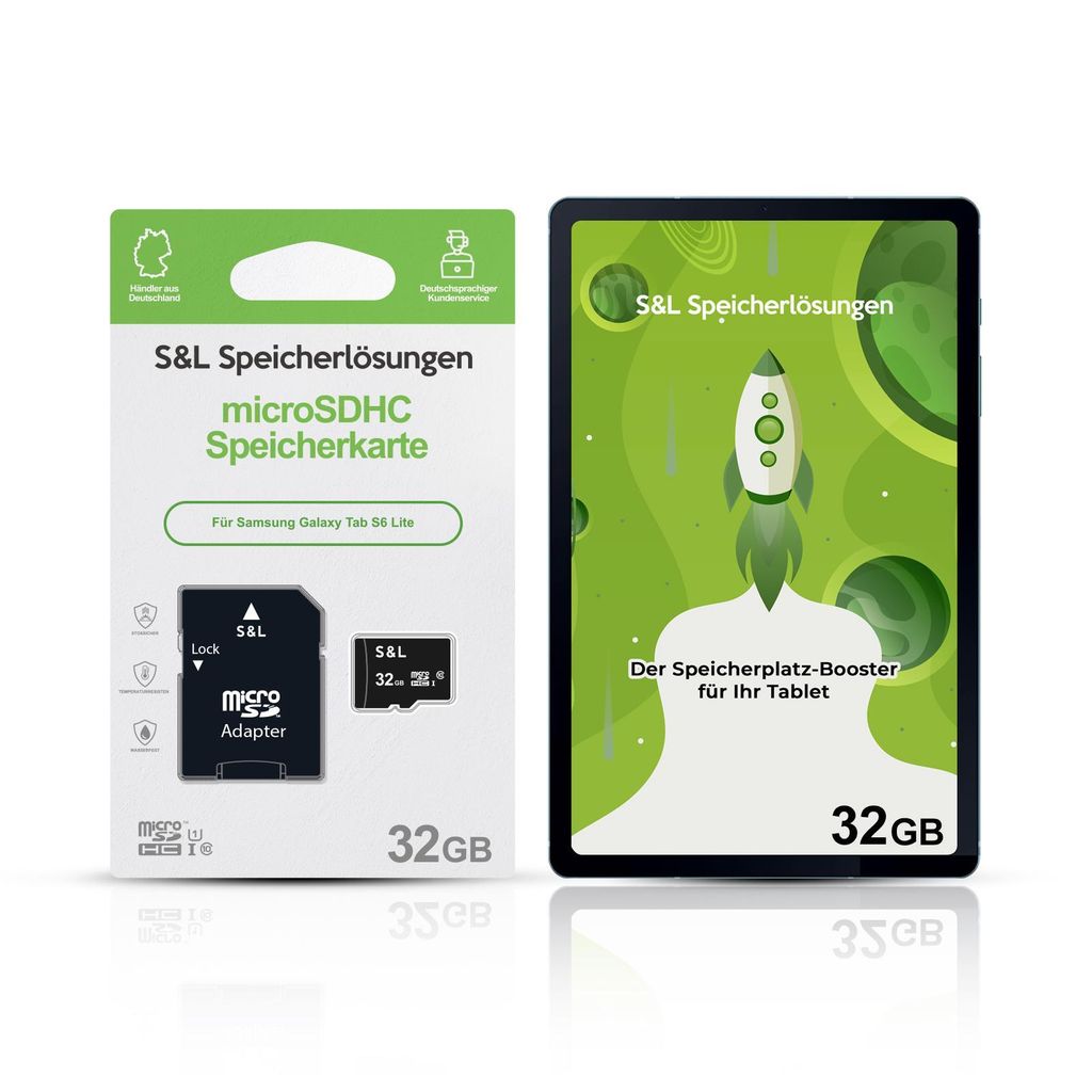 microSD Speicherkarte S&L für Samsung Galaxy Tab S6 Lite - Speicherkapazität: 32 GB
