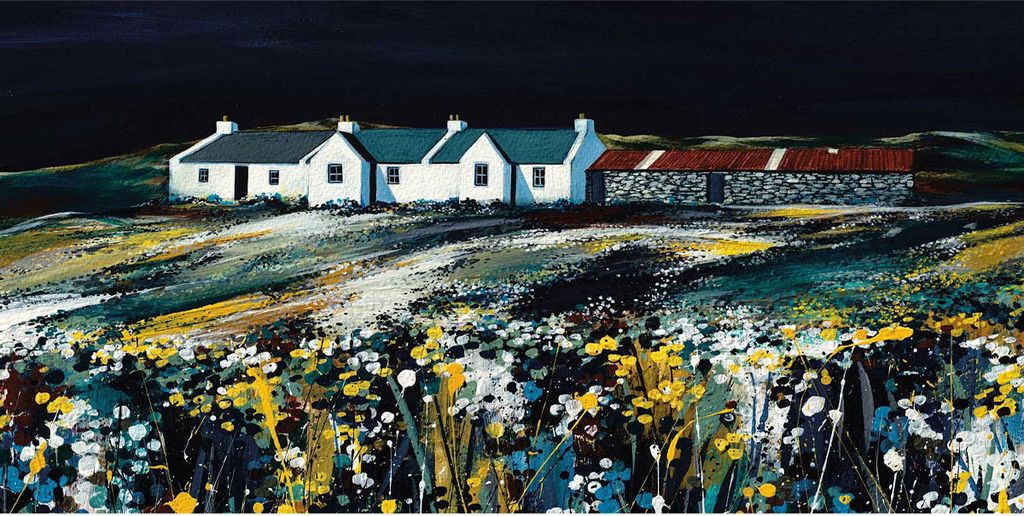 Avril Thomson Smith - Gerahmter Leinwanddruck "Fields Of Gold" PM5172 (50 cm x 100 cm) (Bunt)