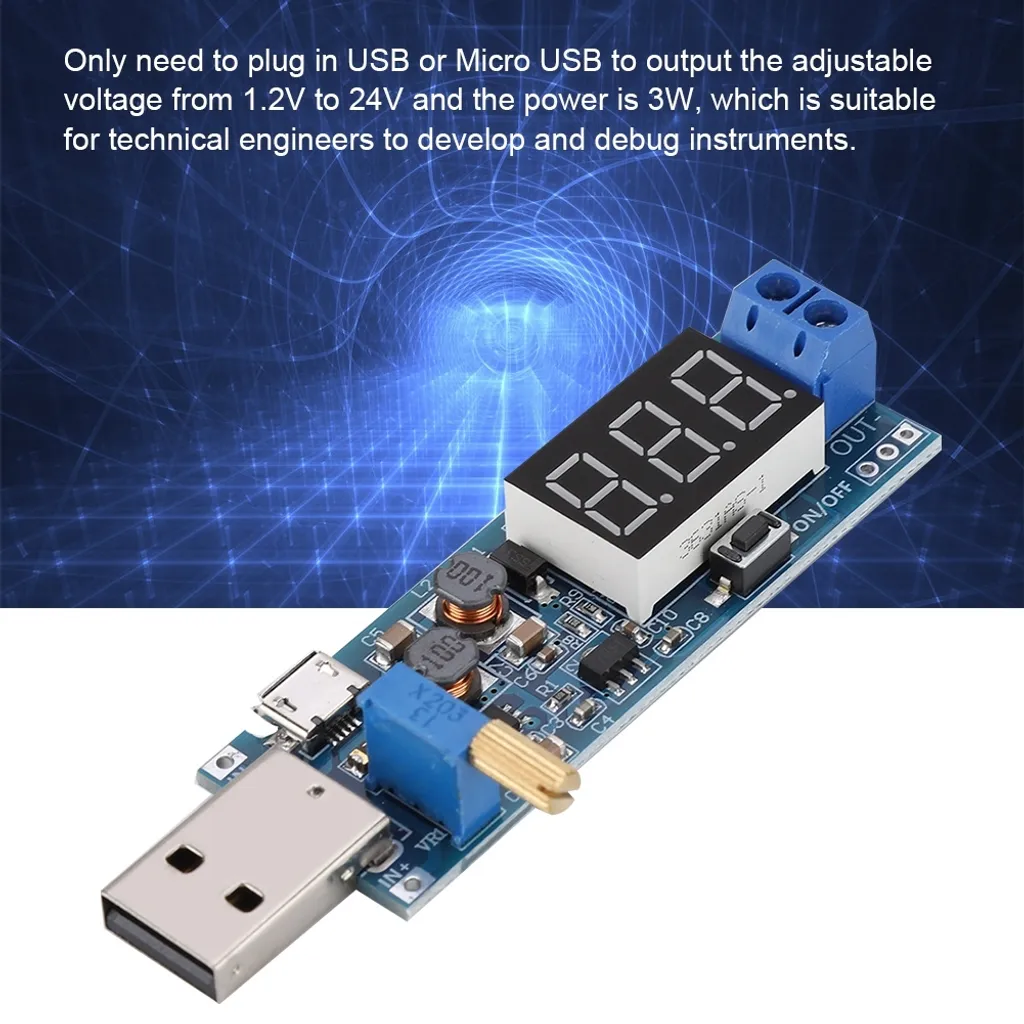 Modulo regolatore di tensione, modulo di stabilizzazione della tensione, modulo USB Boost, modulo step up, modulo regolatore di tensione dell'alimentazione - 6