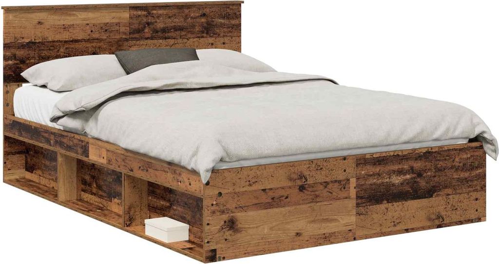 Bettrahmen Altholz 140 x 190 cm Massives Kiefernholz