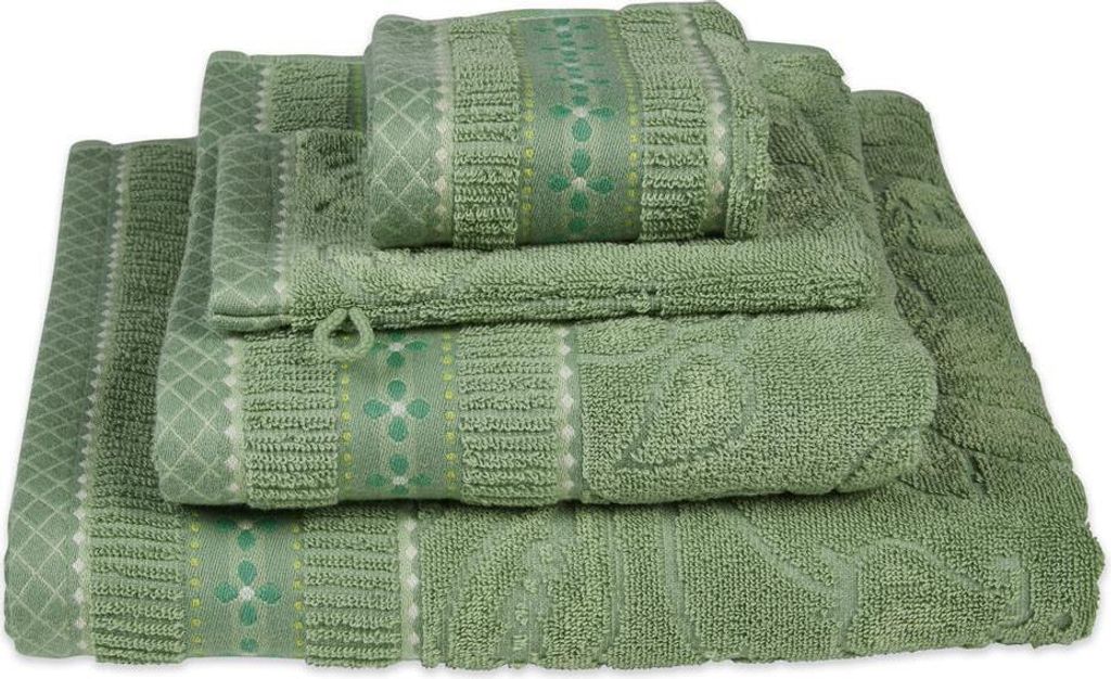 Pip Studio 3er Set Gästehandtuch Jasmin Jacquard Farbe Green Größe 30x50 cm