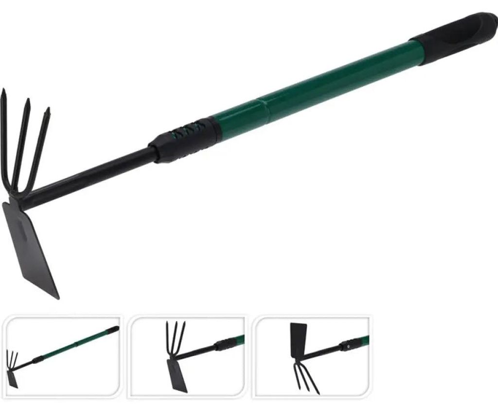 Hark en schoffel met telescopische steel, 65-95 cm, Productafbeelding 