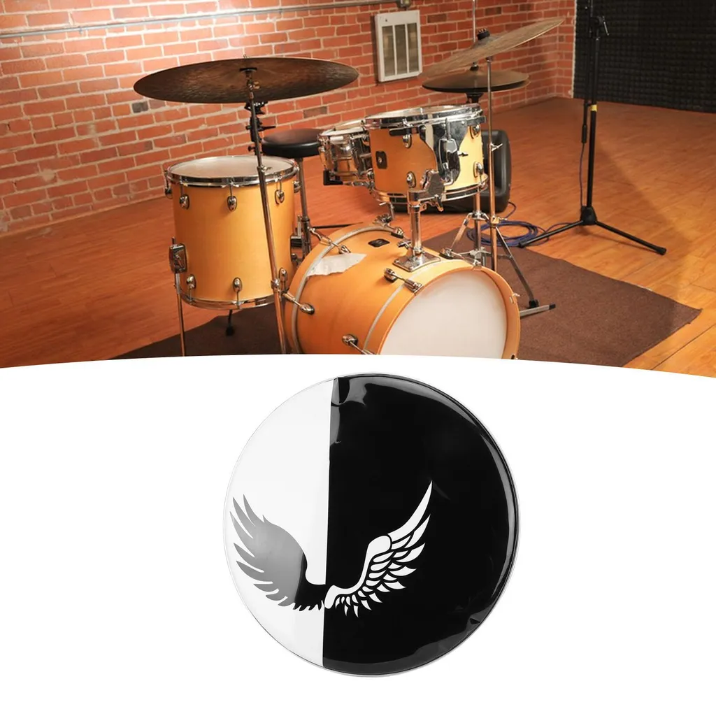 Peau de batterie 22 pouces en polyester pour grosse caisse de jazz - 14
