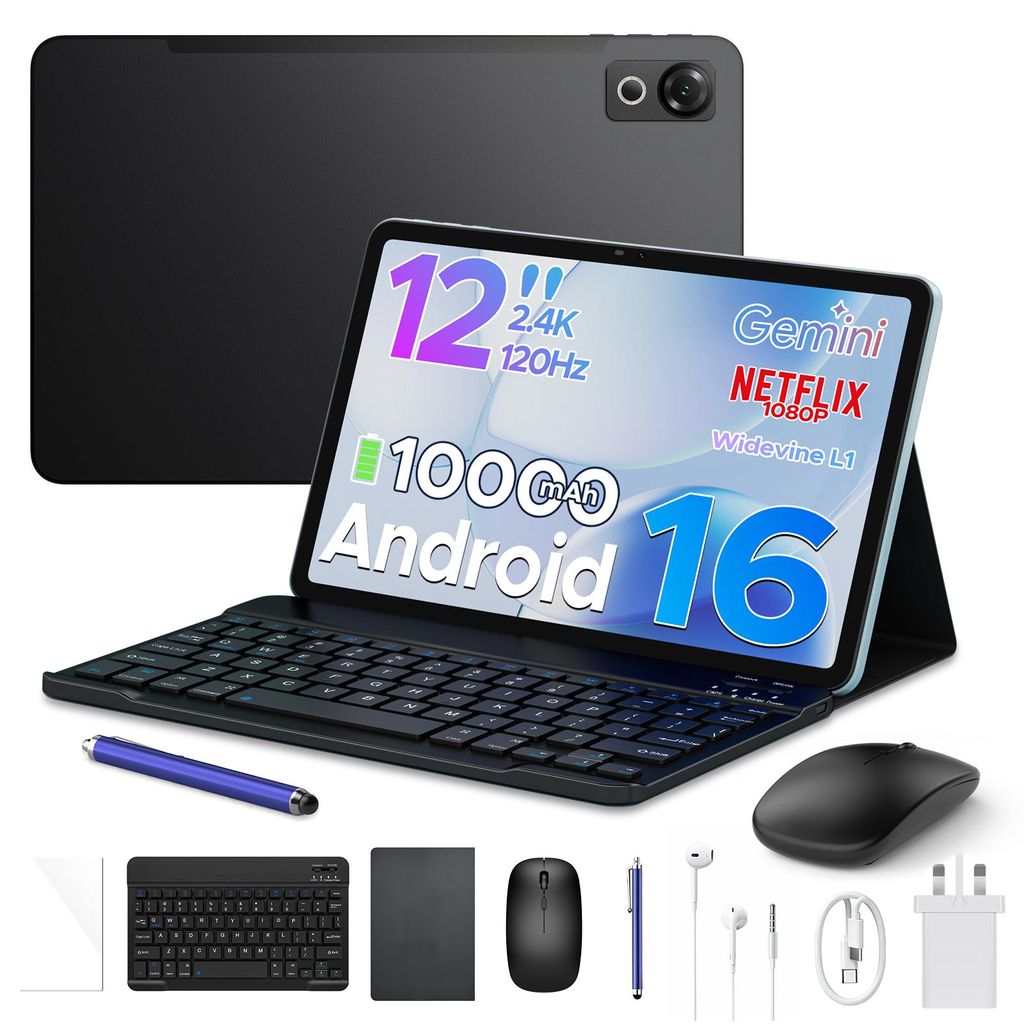 POCKAM P12 Tablet Android 16, 48GB(8+40) RAM + 128GB Produktbild 